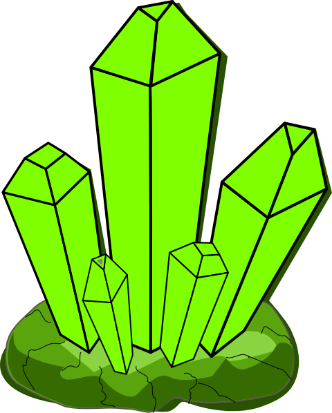 Green Crystal Clip Art At Clker - Crystallization Drawing (577x720)