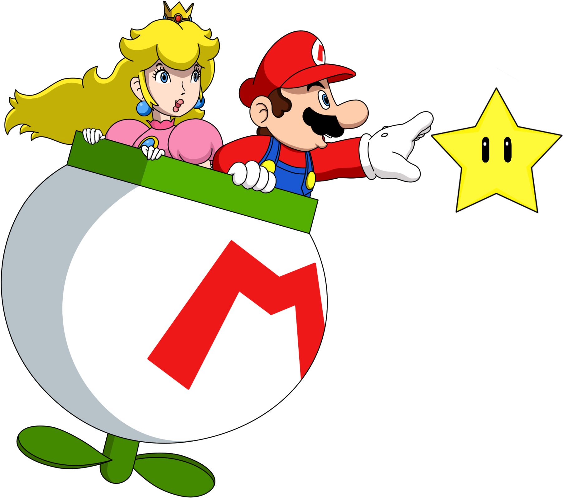 Mario Clipart Car - Super Mario Bros Clown Car (1833x1611)