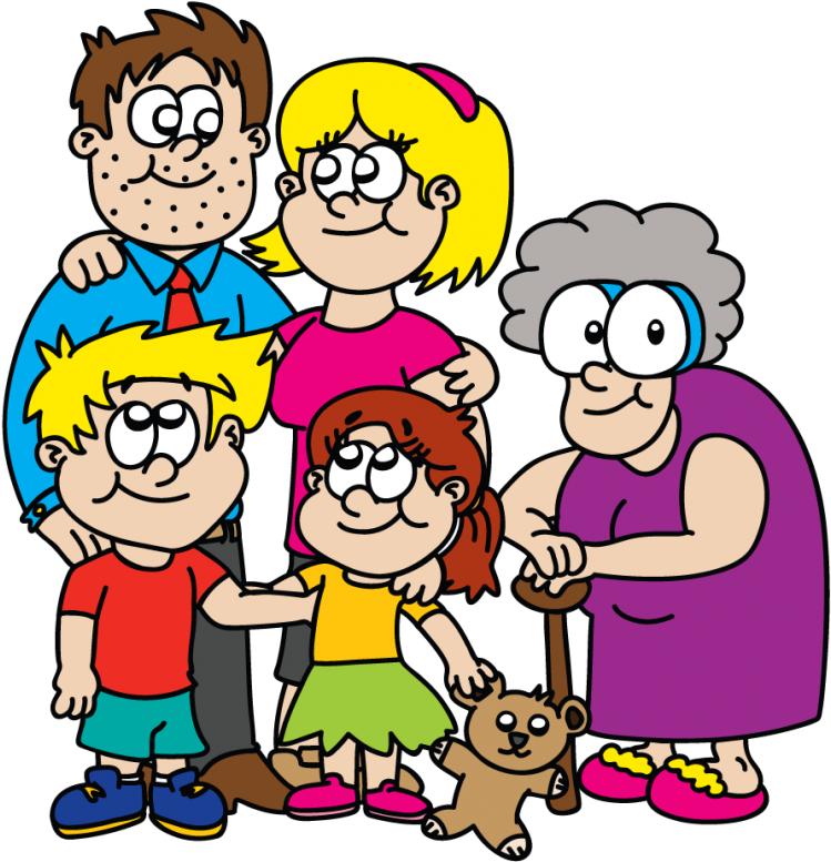 Family Pictures Cartoon - Family Cartoon Characters Png (790x800)
