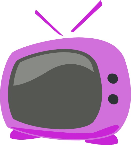 Extremely Creative Tv Clipart Purple Cartoon Clip Art - Pink Tv Clipart (540x597)