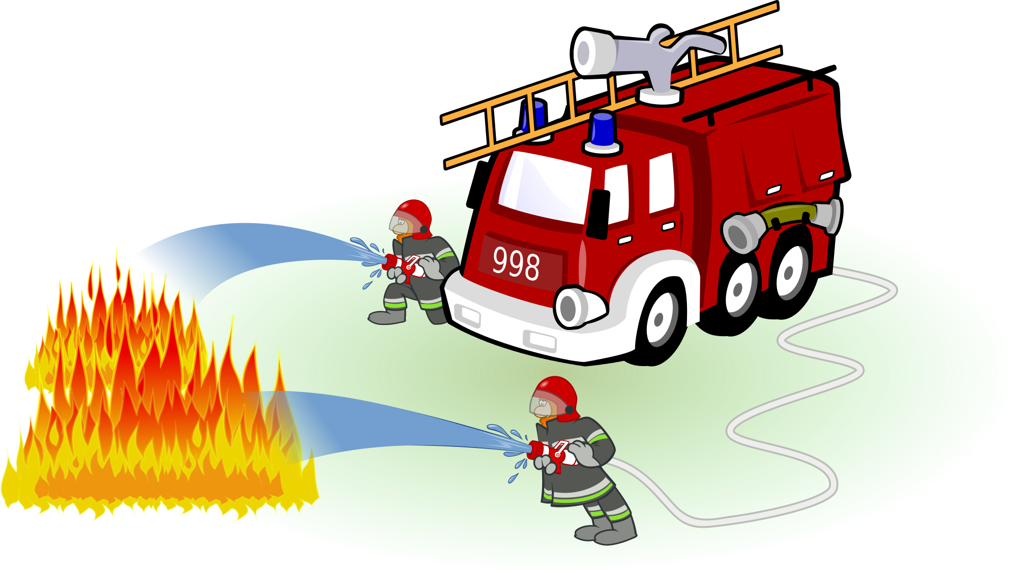 Fire Fighter Cartoon 27, - Firefighter (2000x1127)