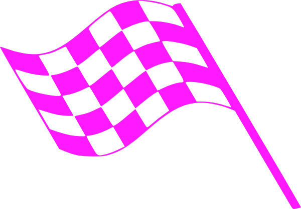 Pink Flags Clip Art At - Pink Race Car Clipart (600x418)