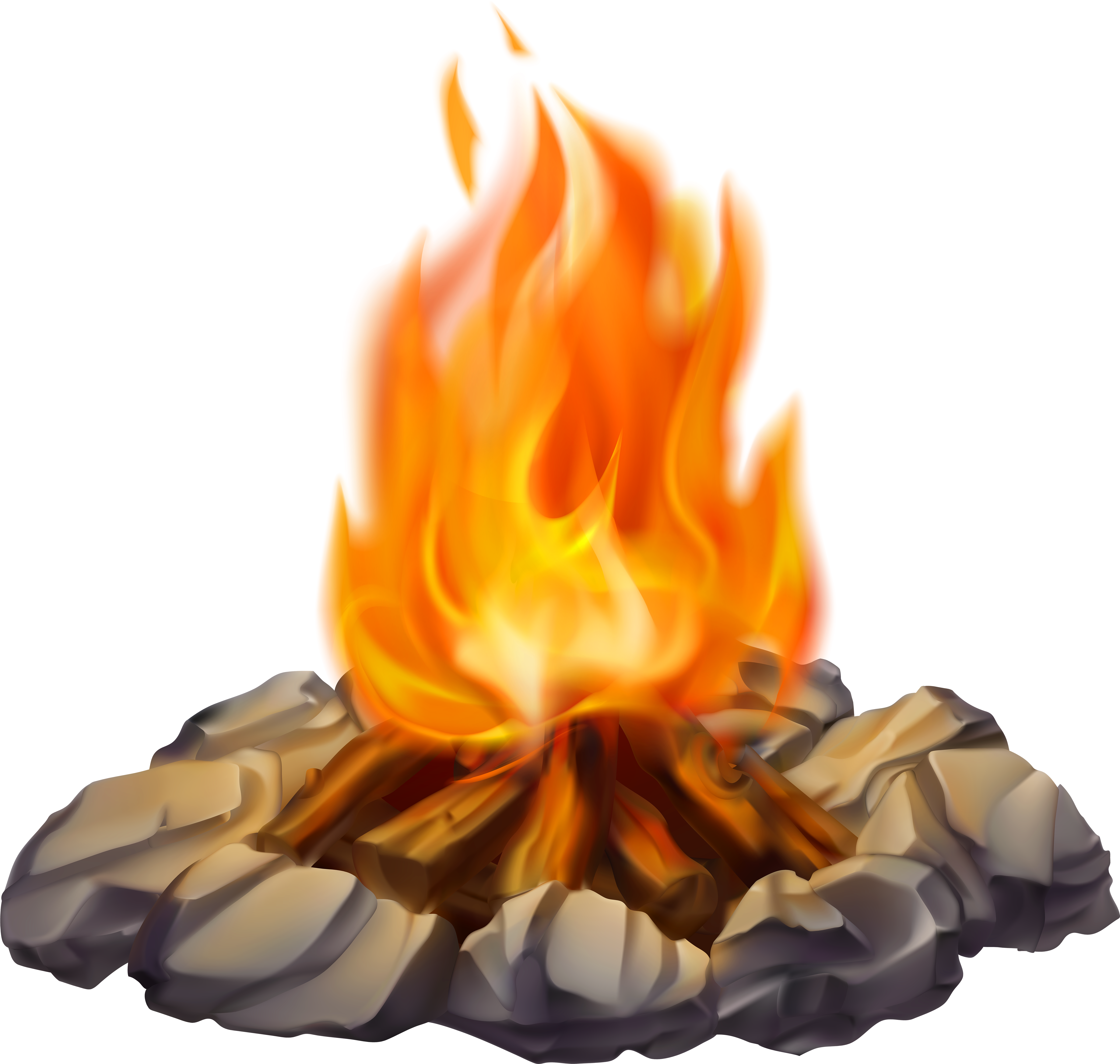 Camp Fire Clipart Random - Campfire Png (6000x5714)