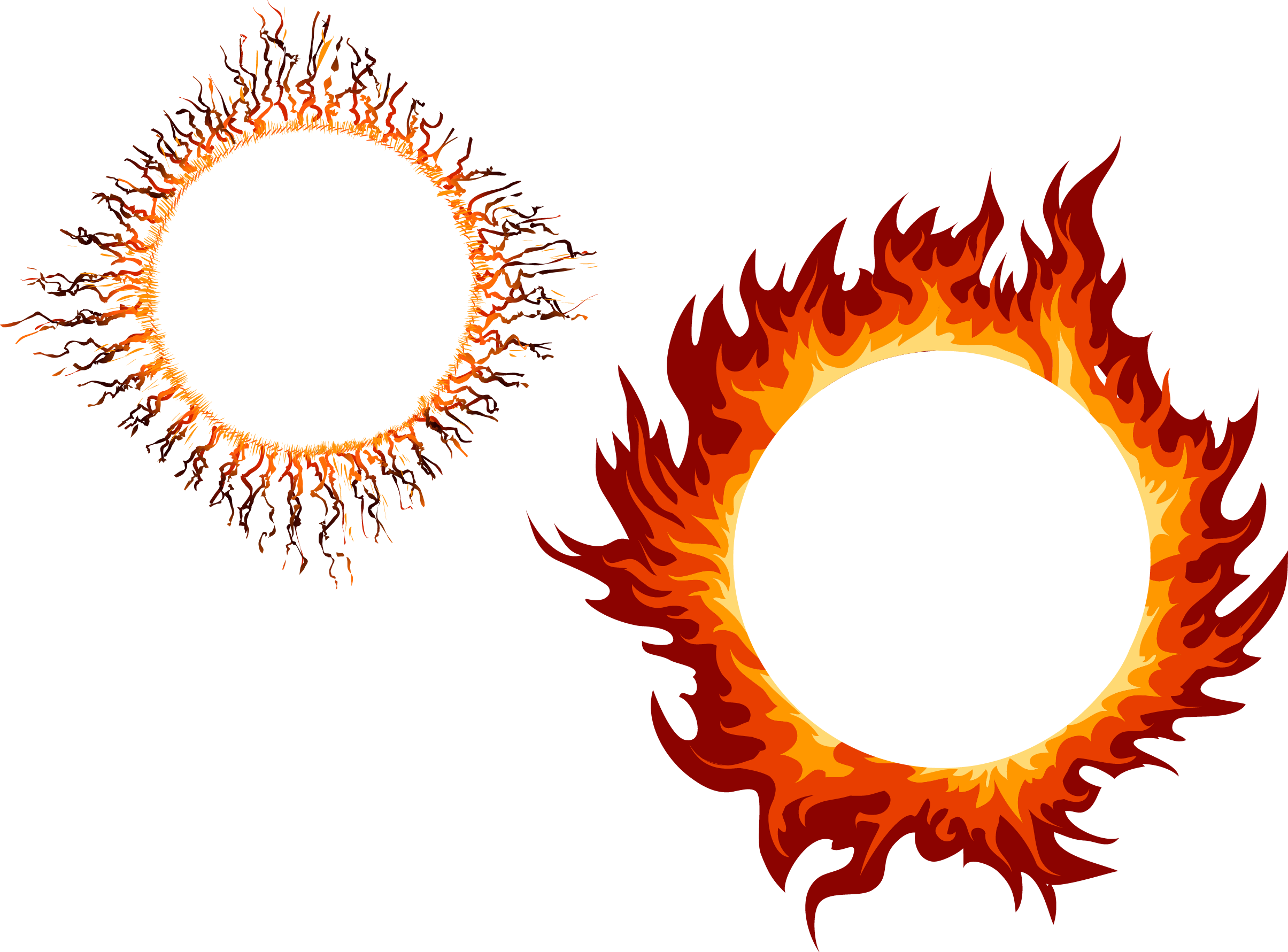 Flame Flame Circles Vector Material Material - Flame Circle (2409x1781)