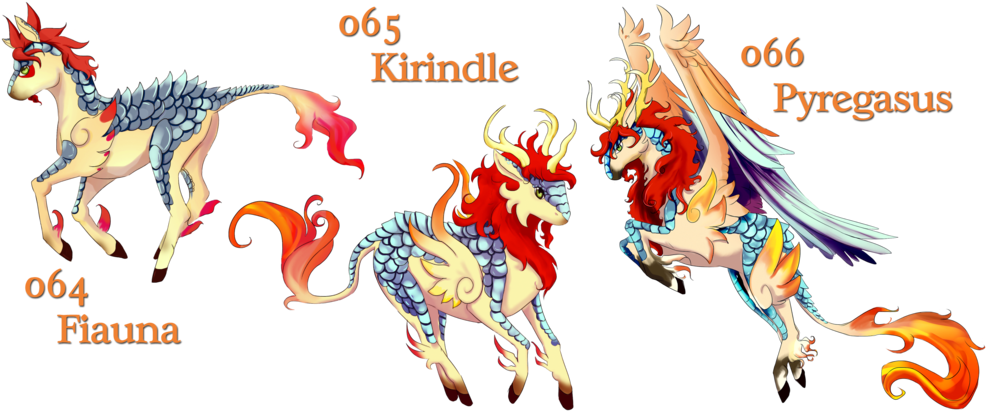 Fakemon Flame Horses By Blue Hearts On Deviantart - Fairy And Fire Type Pokemon (1024x439)