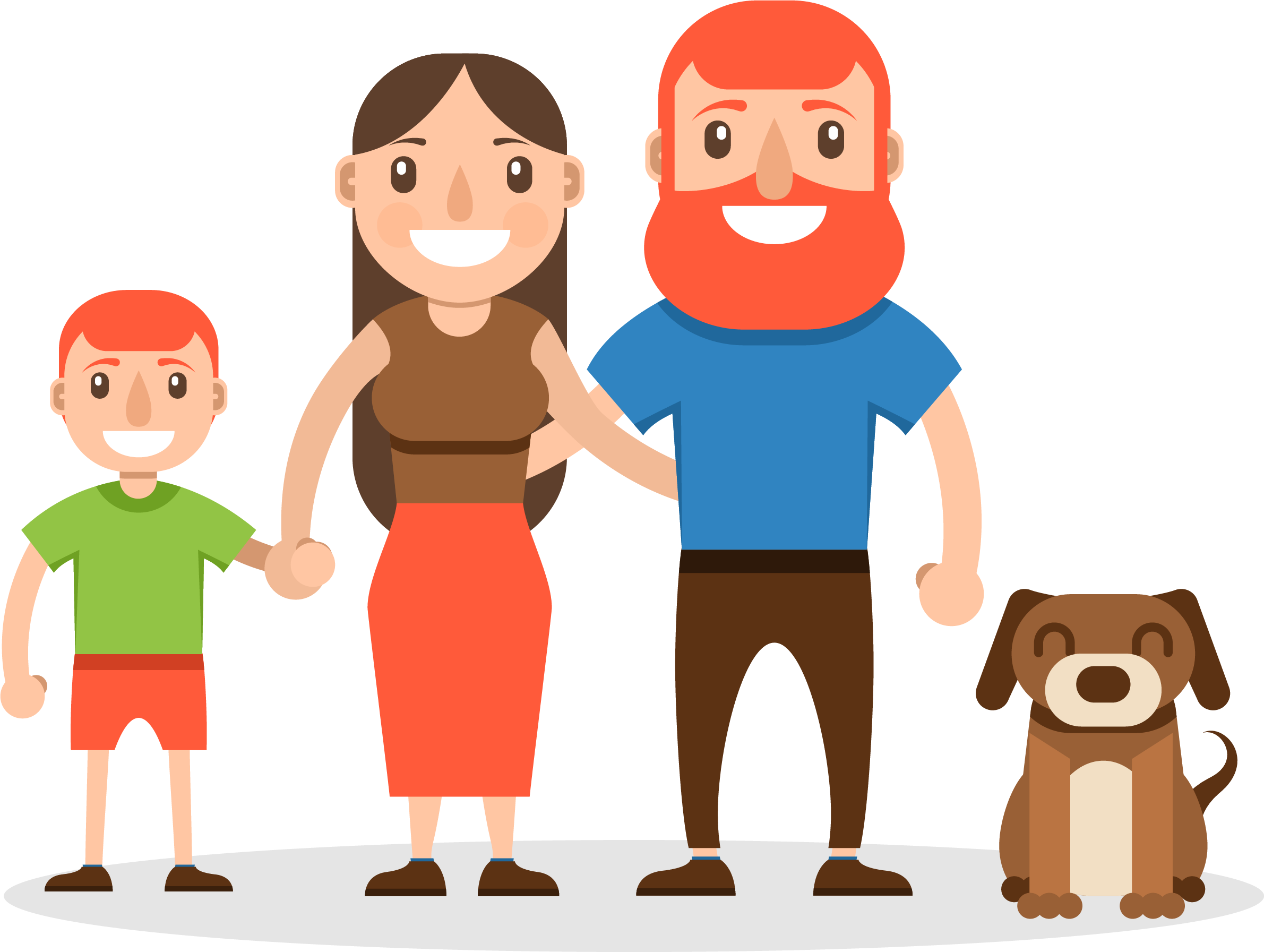 Cartoon Happy Family - Cartoon Family Transparent (2381x1793)