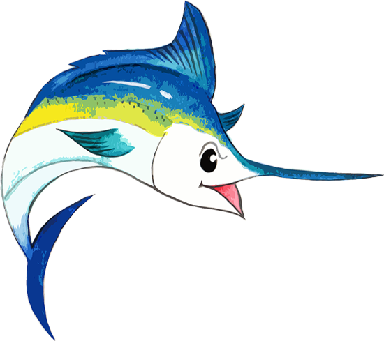 For Beginner Swimmers Who Can Swim Half A Pool Length - Atlantic Blue Marlin (550x489)