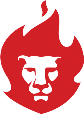 Lion X Fire - Lion And Fire Logo (400x400)
