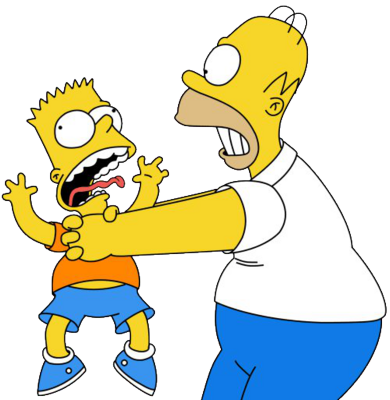 Psd Homero & Bart Simpson - Homer Simpson And Bart (390x400)