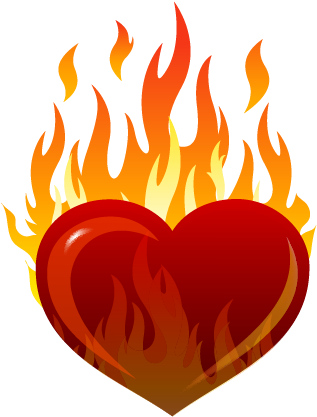 Heart Heart On Fire - Draw Heart On Fire (513x513)