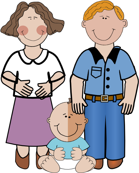 Family Clip Art At Clker - Family With Baby Clipart (510x594)
