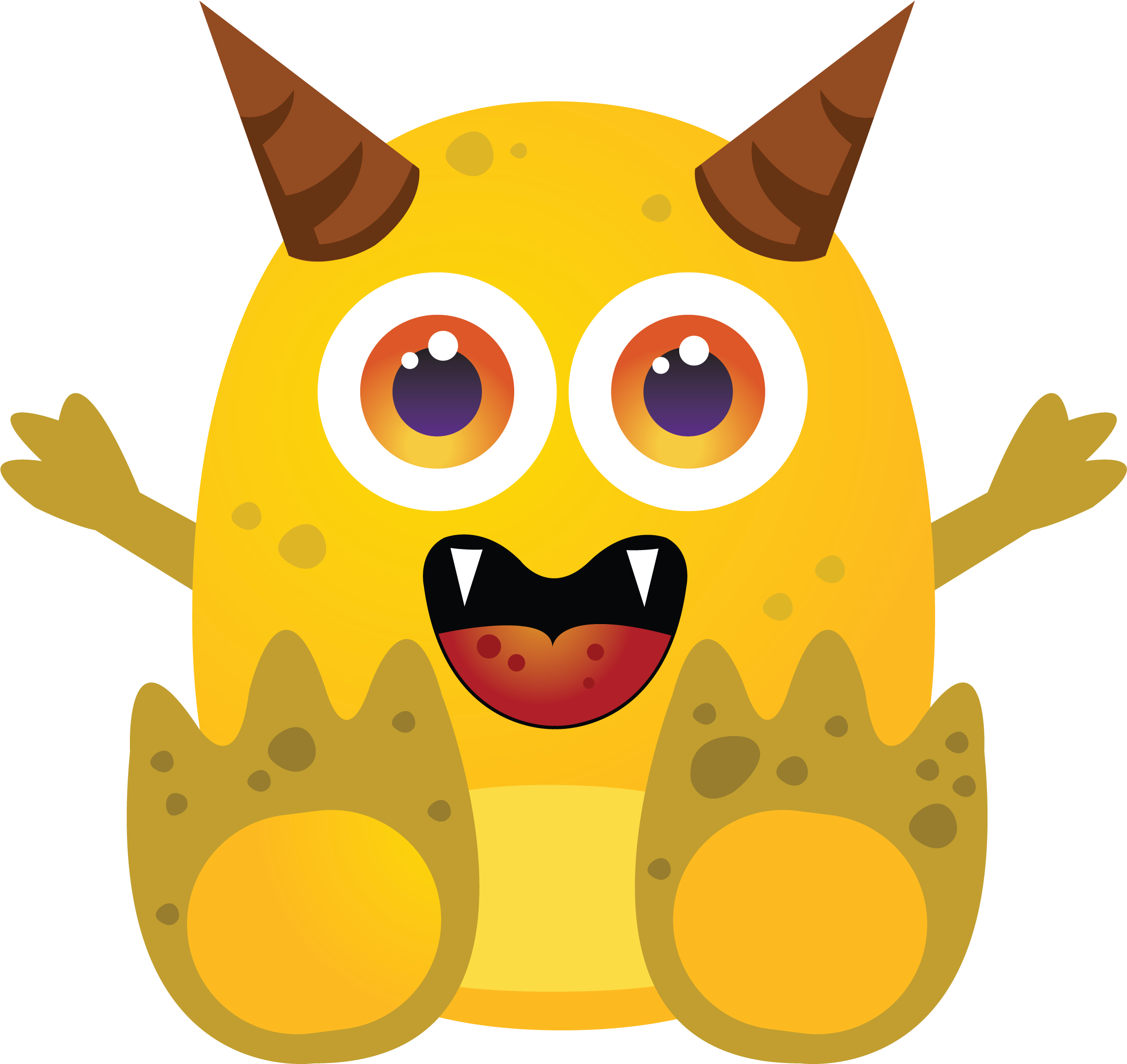 Pencil Clipart Black And White Horizontal - Yellow Monster Clipart (2388x2303)