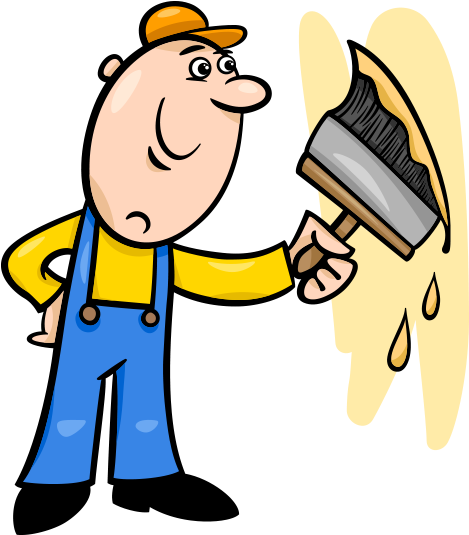 Clipart Boyama Yapan Işçi - Renovations Cartoon (468x600)
