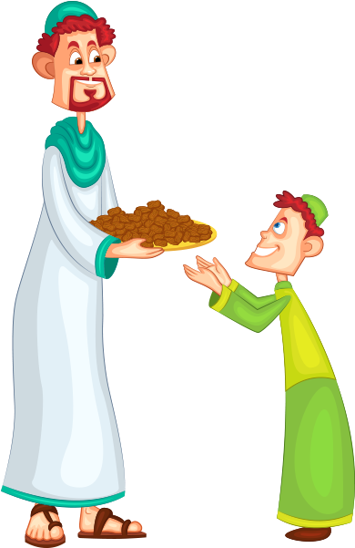 Clipart Çocuğa Yiyecek Veren Erkek - Food (477x600)