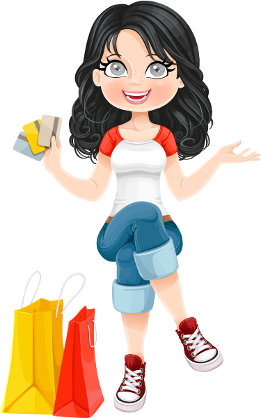 Clipart Iri Gözlü Kredi Kartlı Oturur Pozisyonda Bayan - Credit (478x600)