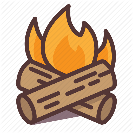 Burning, Camp, Campfire, Camping, Fire, Hot, Log Icon - Campfire (512x512)
