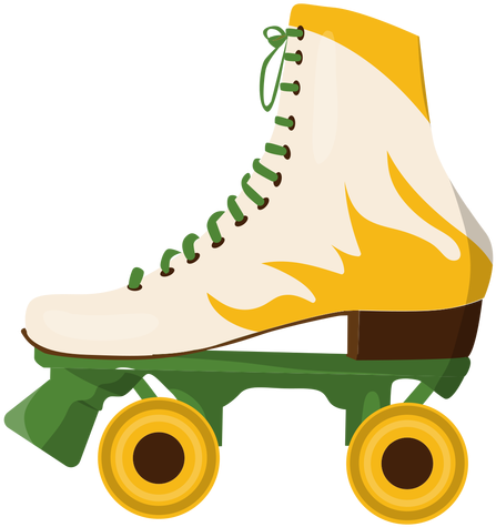 Yellow Fire Roller Skate Shoe Transparent Png - Colorful Roller Skate Transparent Background (512x512)
