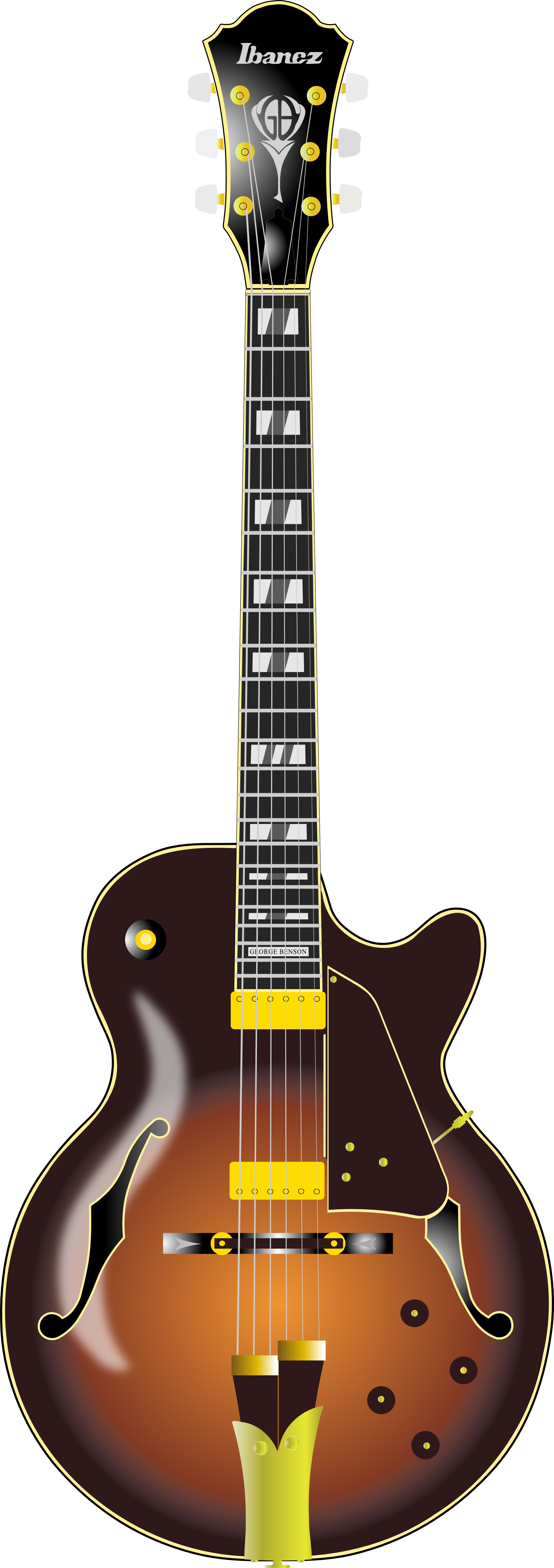 Net Clip Art Ibanez Gb 10 Brut Guitar Scallywag - Guitar Ibanez Af75 Bs (1979x5606)