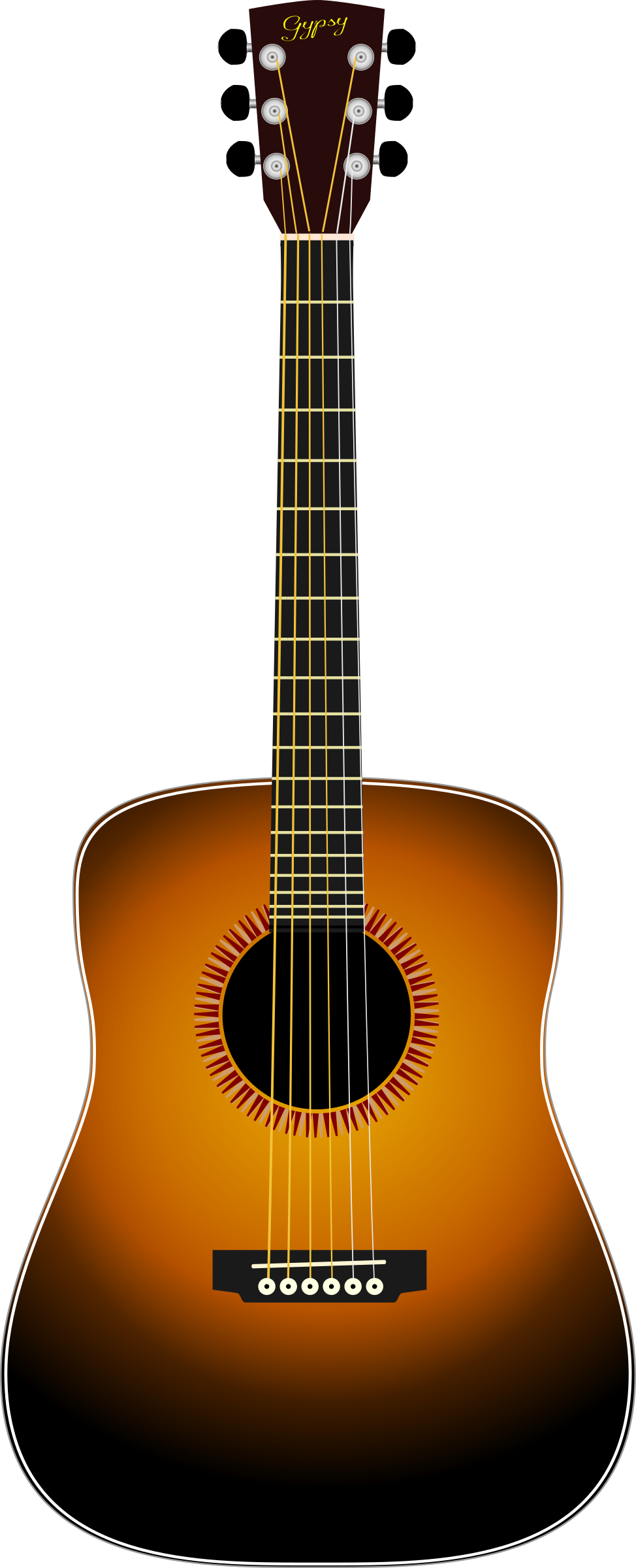 Clipart - - Acoustic Guitar Clipart (974x2400)
