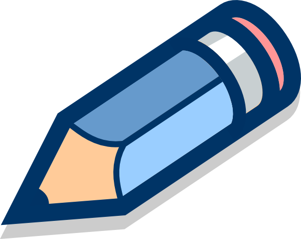 Blue Pencil Tilted Clip Art At Clker Com Vector Clip - Logo Of A Pencil (600x475)