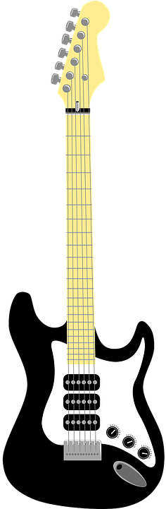 Guitar Vector 18, Buy Clip Art - Squier Standard Stratocaster Black Metallic (360x720)