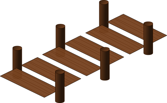 Bridge Wood Wooden River Path Outdoor Brid - Ponte Madeira Png (550x340)