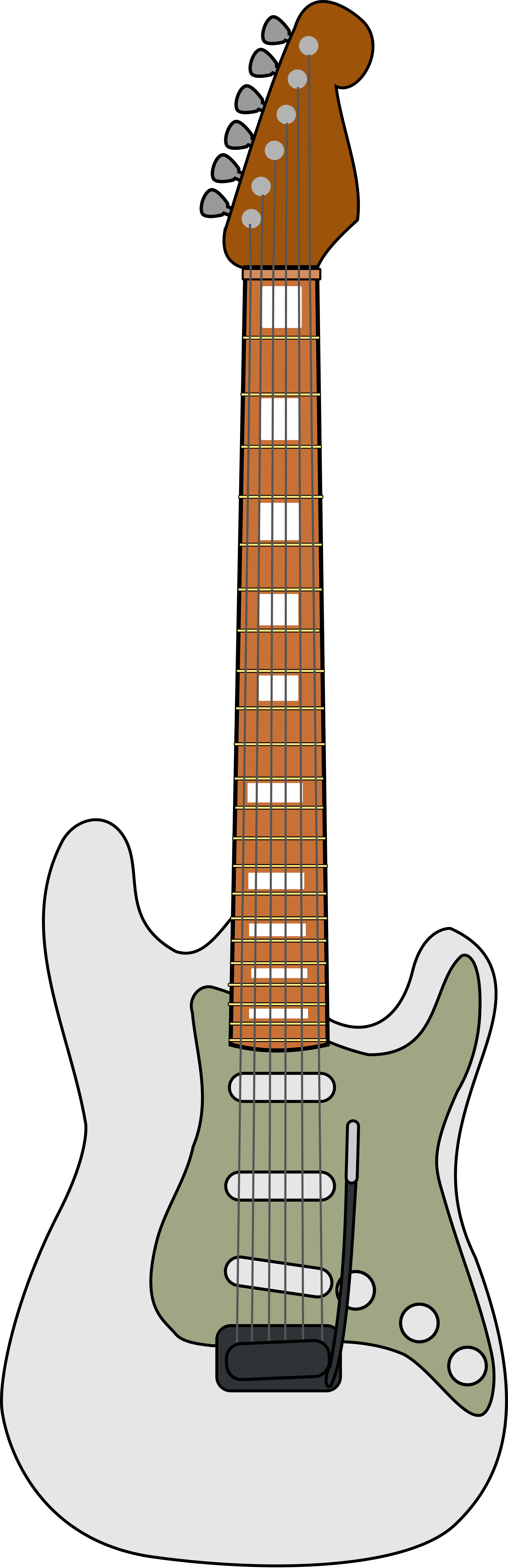 File - Fender Stratocaster - Svg - Stratocaster Svg (2000x6163)