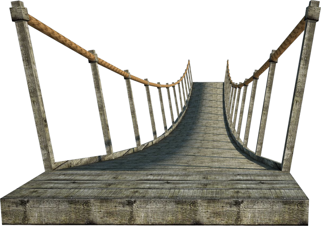 Rope Bridge Clipart Wood Suspension - Bridge Png (1063x751)