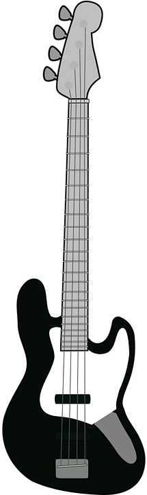 Guitar Vector Art 26, Buy Clip Art - Fender Jazz Bass Mn Black (360x720)