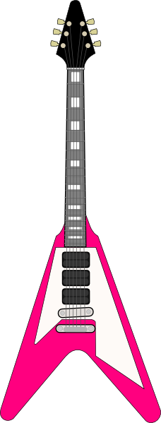 Pink Electric Guitar Clipart - Gibson Flying V Png (228x599)