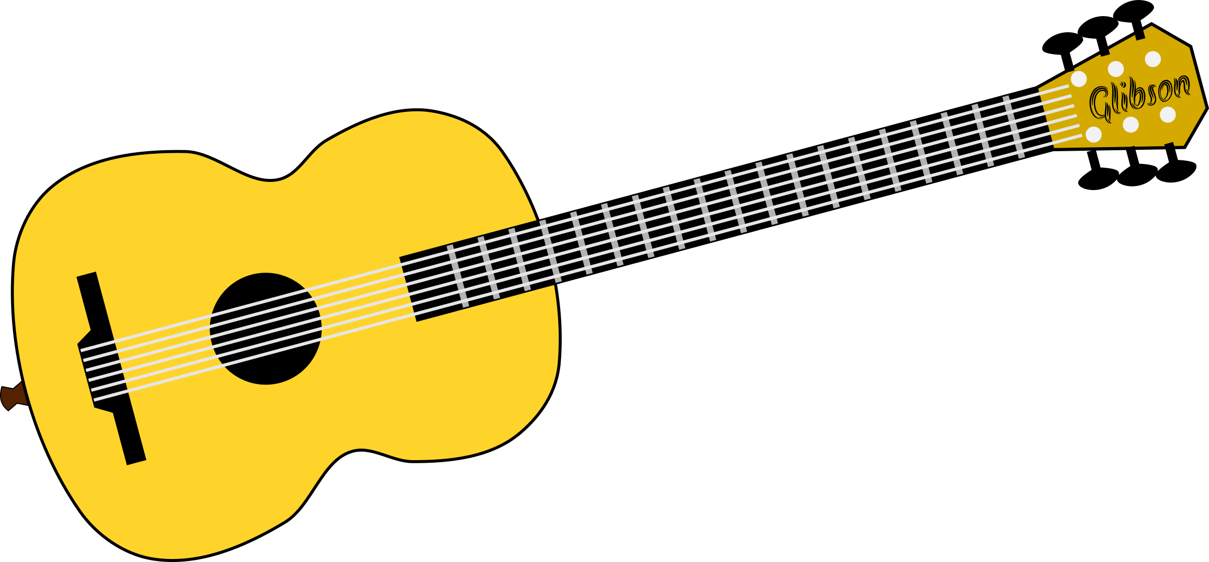 Clip Art Guitar Image Medium Size - Guitar Tegning (2400x1115)