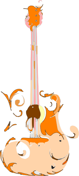 Orange Guitar Clip Art - Clip Art (264x588)