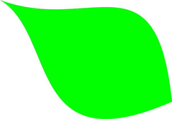 Green Grass Border Clipart - Single Green Leaf Clip Art (600x415)