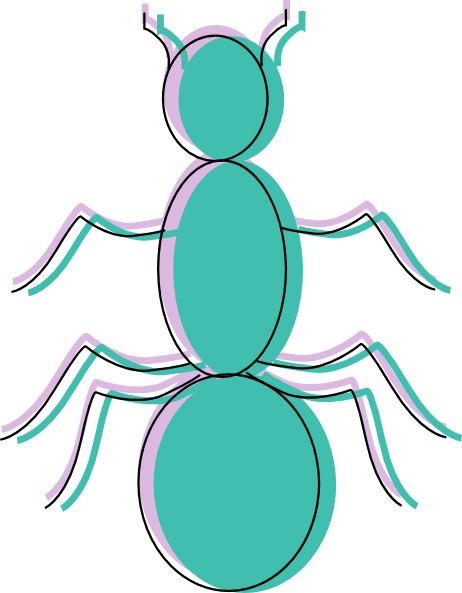 Ant Clipart Purple - Color (462x593)