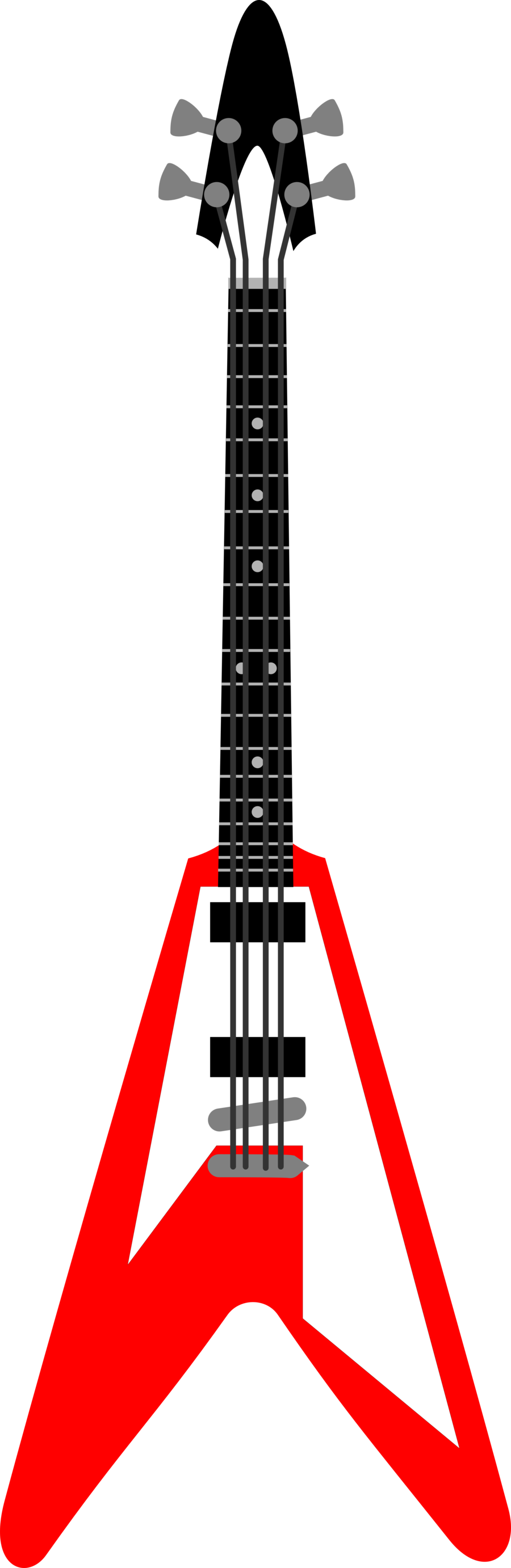 Cartoon Electric Guitar - Electric Guitar Cartoon Png (900x2764)