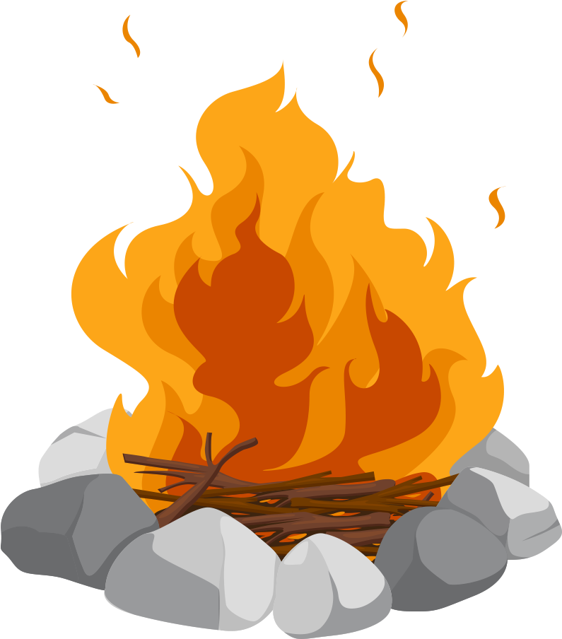 Campfire Cartoon Bonfire Clip Art - Black Survival Bracelet Outdoor Paracord Flint Fire (1000x1000)