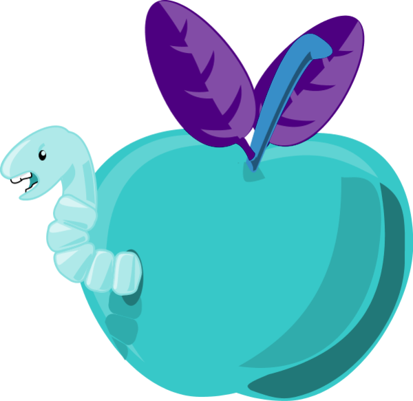 Silhouette Worm Cliparts - Transparent Background Of Cartoon Apple (600x583)