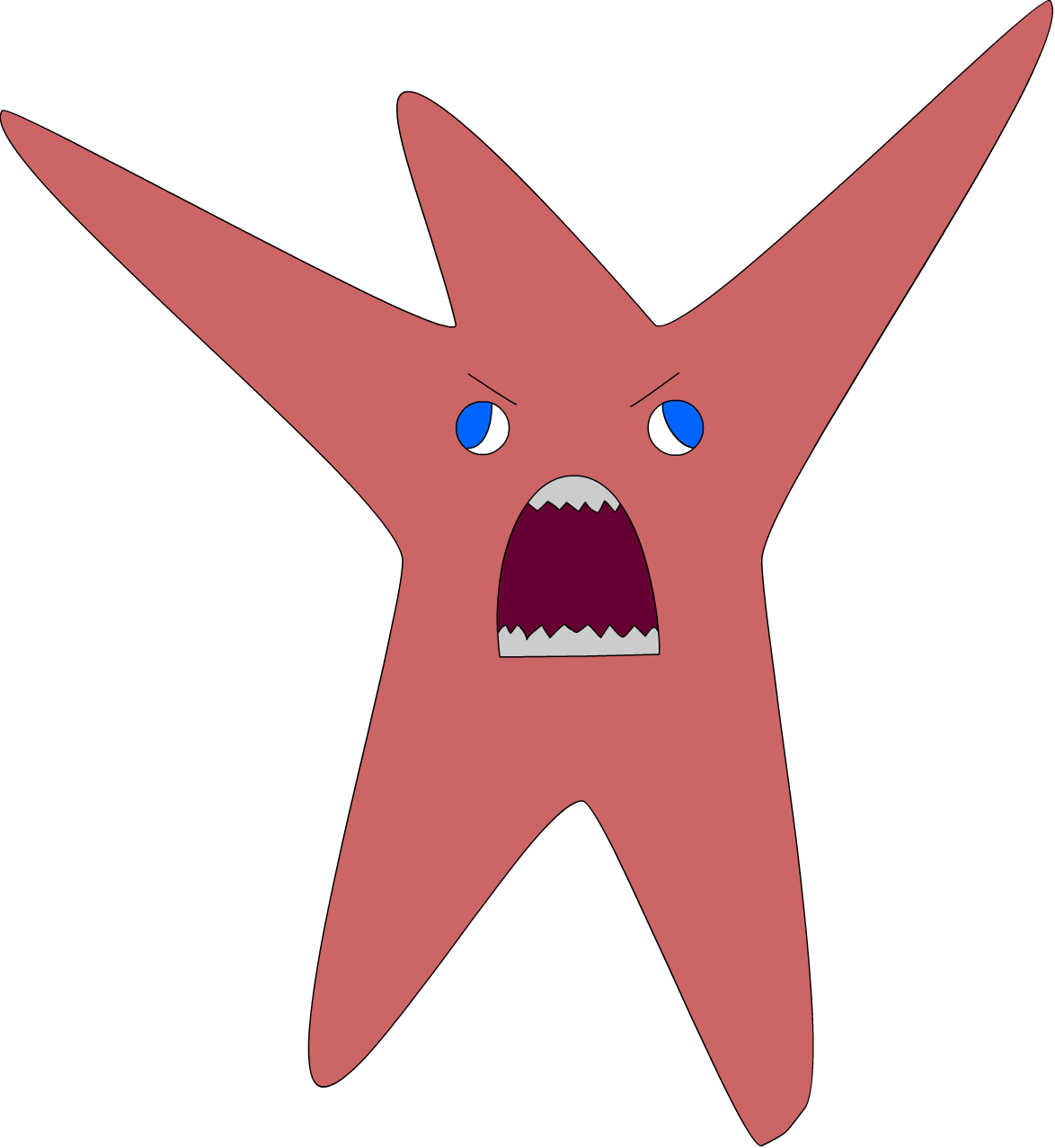 75 Yell Ninja Star Starfish - Cartoon (1174x1277)