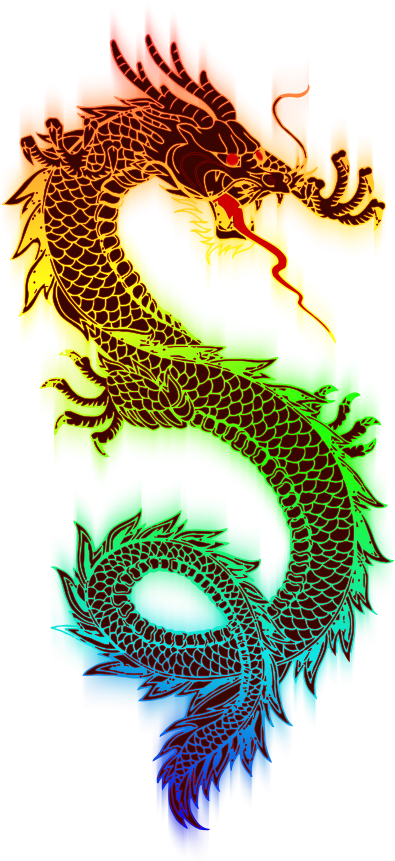 Dragon Clipart, Vector Clip Art Online, Royalty Free - Chinese Rainbow Dragon (463x900)