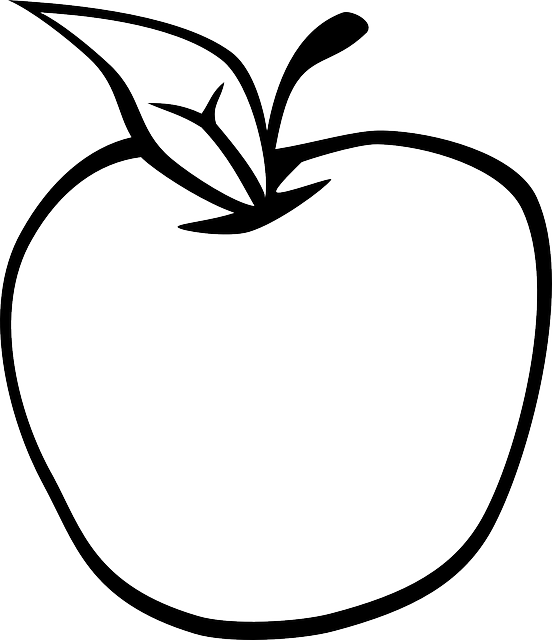 Free Vector Graphic - Apple Black And White (552x640)