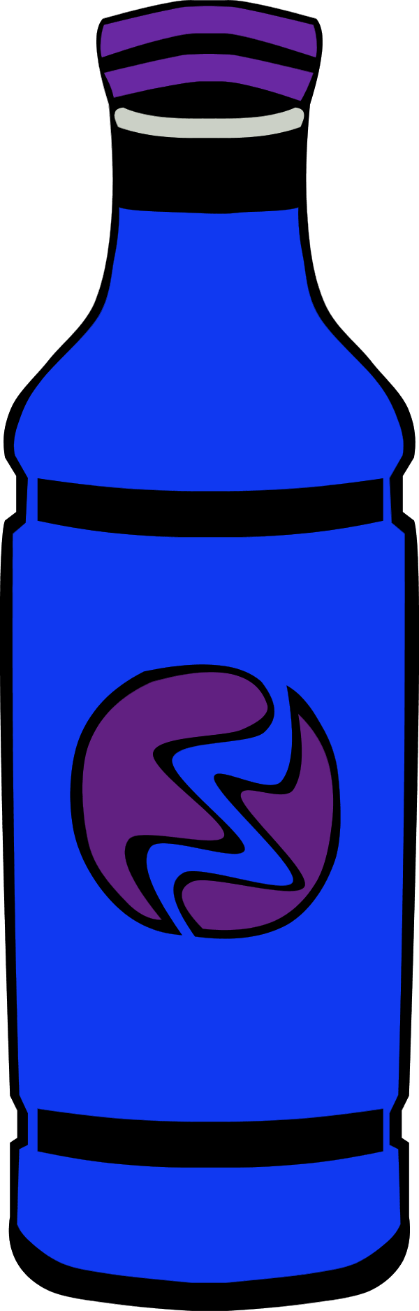 Orange Juice Bottle Vector Clip Art - Blue Bottle Clip Art (600x1875)