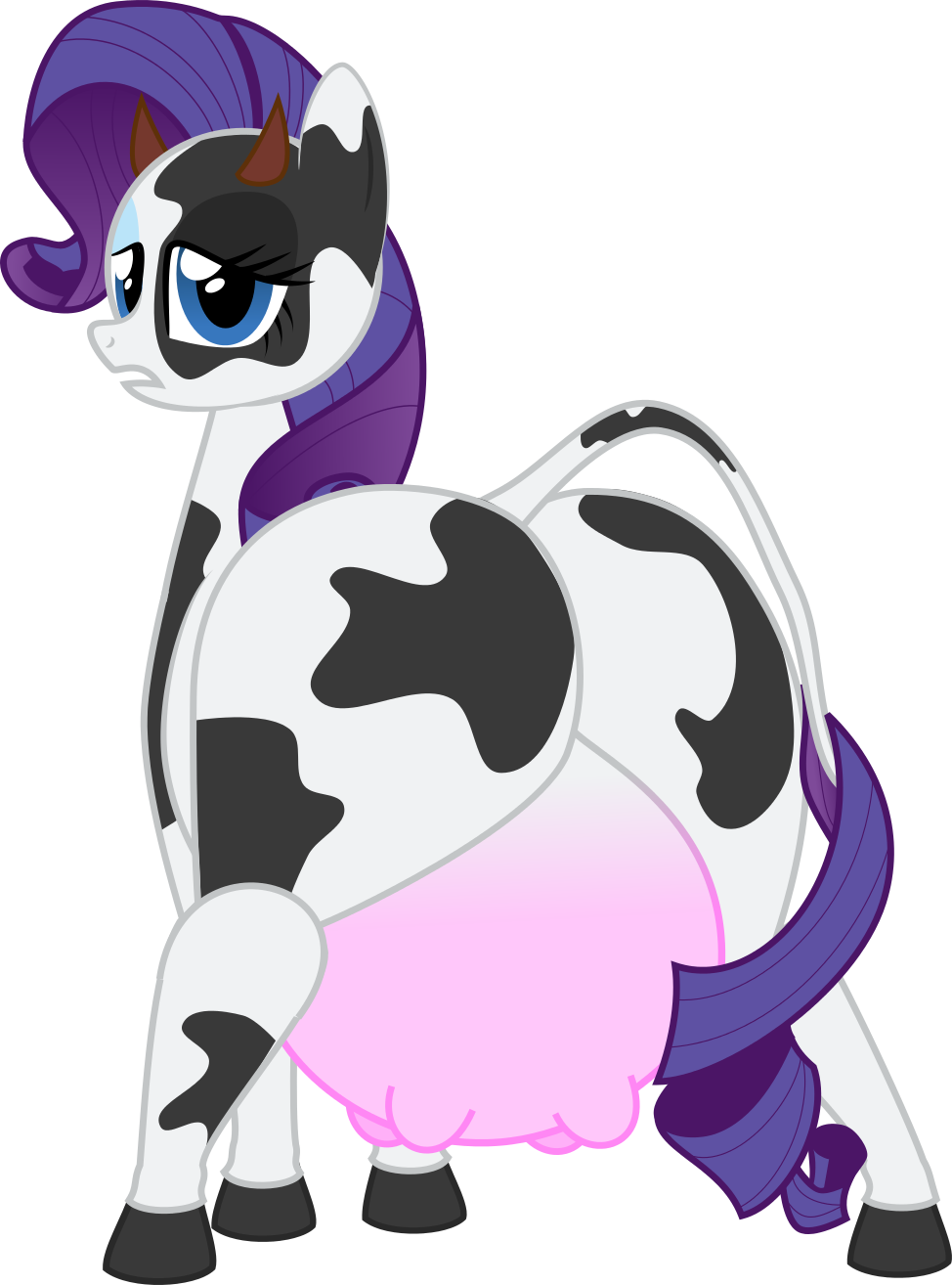 Cow, Cowified, Female, Looking At You, Plot, Questionable, - My Little Pony Rarity Cow (974x1314)