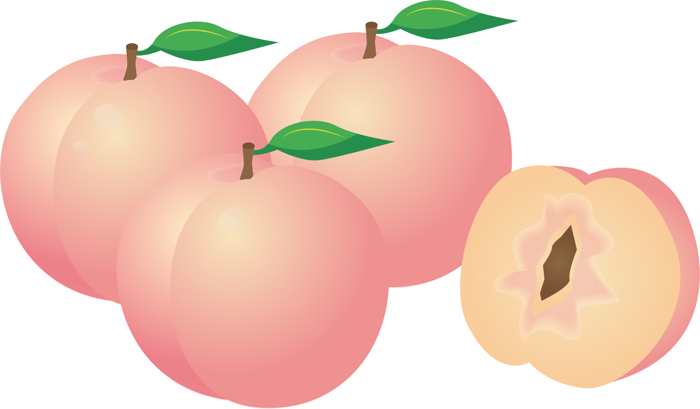 Big Image - Peaches Clipart (2387x1395)