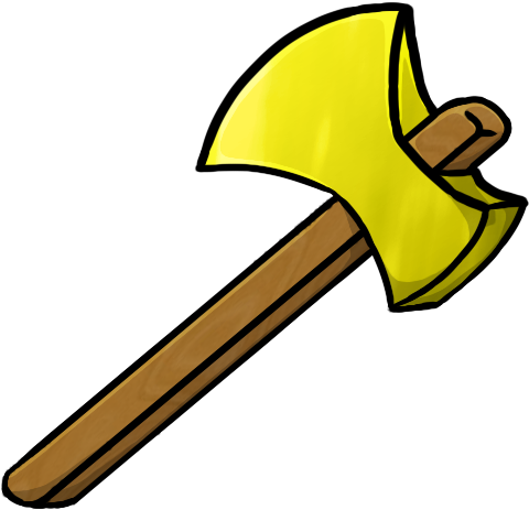Minecraft Gold Axe Icon, Png - Gold Axe Cartoon (512x512)