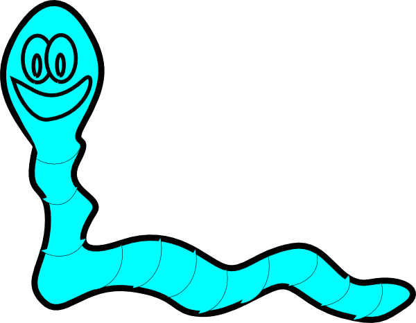 Blue Worm Clipart (600x467)