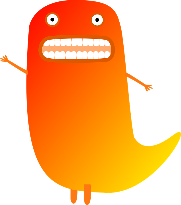 Orange Hands Clipart - Orange Monster (637x720)