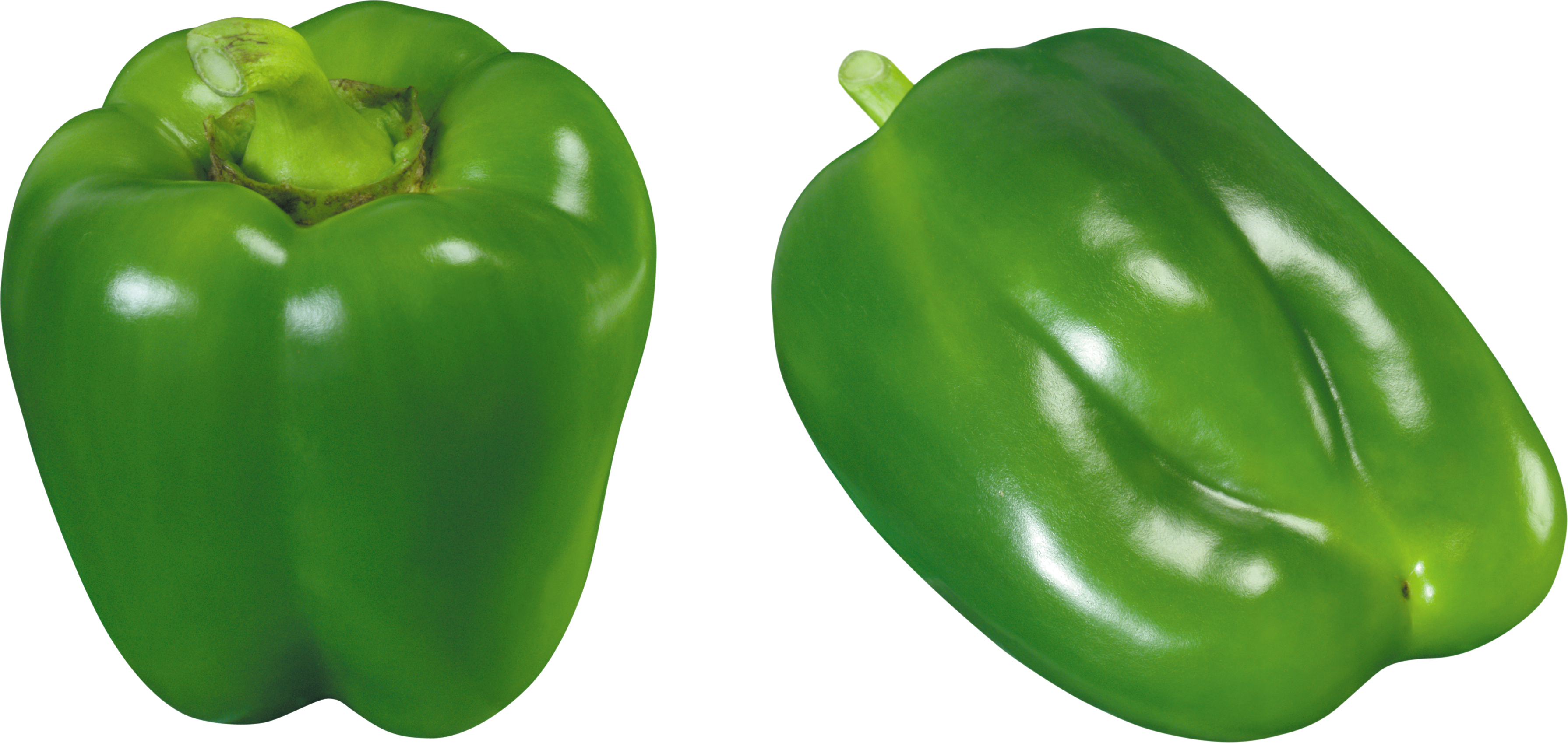Half Green Pepper Png Clipart - Green Bell Pepper Png (3581x1698)