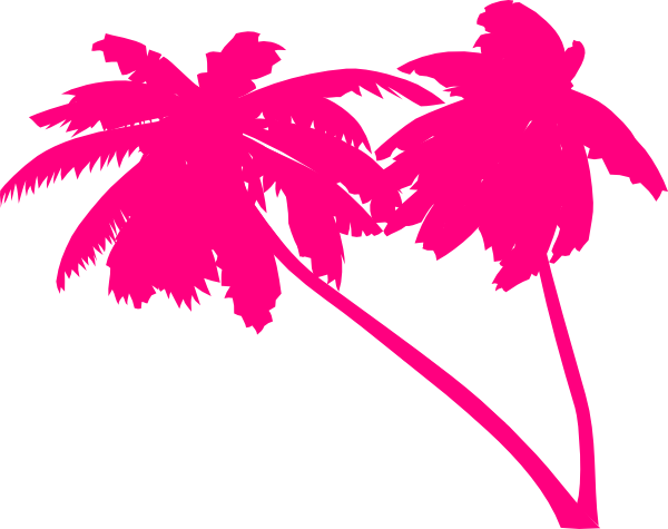 Pink Palm Tree Clip Art (600x475)