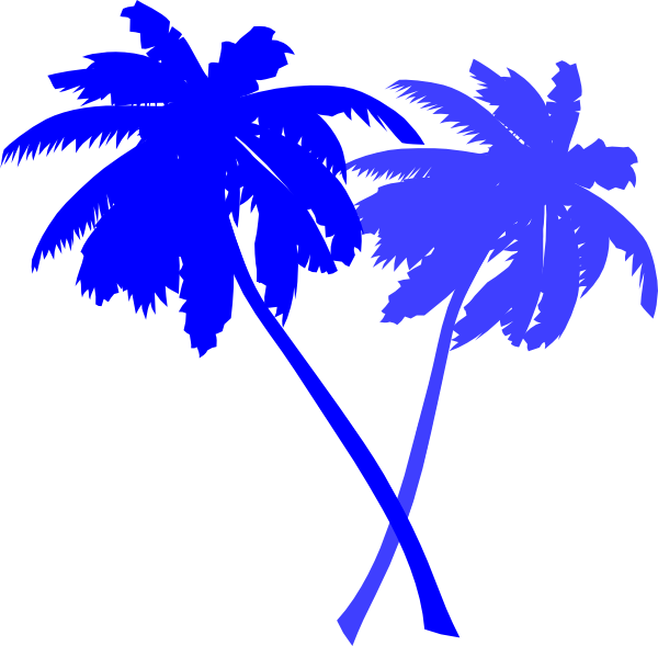 Palm Trees Blue Clip Art At Clkercom Vector Online - Palm Trees Clip Art (600x589)