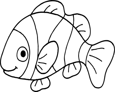 Coloring Trend Thumbnail Size Sontreasure Message Clip - Black And White Fish Clip Art (400x322)